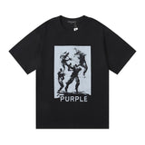 Purple br@nd comfy basics letter logo printing short-sleeved fog american street t-shirt