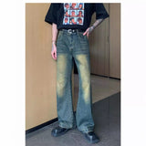 Unisex Jeans Spring and Autumn Vintage Jeans Loose Casual Wide Leg Pants