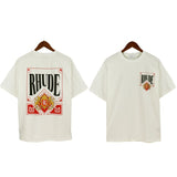 American rhu co-branded marlboro f formula traffic jam coconut tree sunset logo short-sleeved couple t