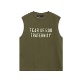 Fog icon double line essentials american high street summerloose couple short sleeve trendy heavy weight t-shirt