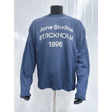 Cross-border insa washed and distressed old letter printing high street long-sleeved loose couple