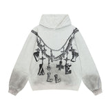 American valley washed distressed printing short-sleeved t-shirt valeforever hoodie sweatshirt long