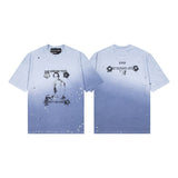 Erd rich second generation loose version american trend quiet eye printing round neck short sleeve t-shirt couple outfit