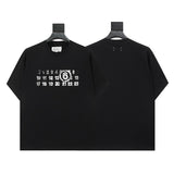 Mm series export wholesale margiela simple style digital four-corner mark couple short-sleeved t-shirtpure cotton high quality