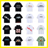 Wholesale foreign trade amir washed distressed tiger head number & letter logo short sleeve t-shirt