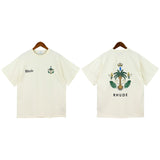 American rhu co-branded marlboro f formula traffic jam coconut tree sunset logo short-sleeved couple t