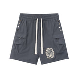 Wholesale saint vanity american washed & drilled short sleeve t-shirt & trendy shorts set for export