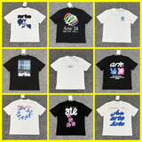 Arte summer tshirt student tops blue rose printing t-shirt casualloose short sleeve trendy