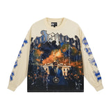 Cross-border wholesale american trend skull metal rock band robot bottom shirt pure cotton looselong sleevest