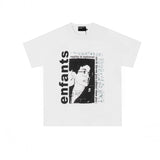 Erd: brooding rich kid - american retro portrait print rock 'n' roll hip-hop pocket oversized short sleeve tee
