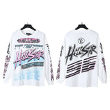 pa long sleeve t-shirt palm tree back letter big logo bat sleeve os dropped shoulders