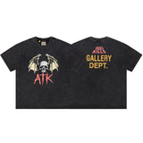 Gallery european and american couple wear plus size fried color washed short-sleeved t-shirt youth tee