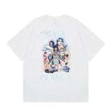 casa casablanca short-sleeved fantasy door letter logo printingstylish round neck short-sleeved t-shirt