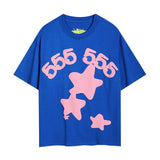 Spder hip hop singer young thug foam letter couple t-shirt pink short