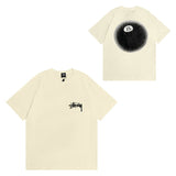 Summer running volume stussy short-sleeved t-shirt dice black eight ice cream comfy basics american couple summer t