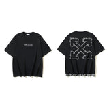 European and american spring/summer ow gradient arrow graphic crew neck short sleeve t-shirt