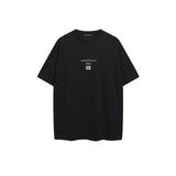 Ac letter print high street washed distressed vintage oversized short sleeve couple t-shirt