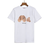 Correct version of pa beheaded bear short sleeve palm tree high street ins teddy bear shark love