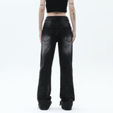 Unisex Jeans Tooling Jeans Washed Loose Straight Casual Pants