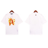 Cross-border pa spray-painted letter short-sleeved palm tree fog high street graffiti logo t