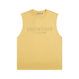 essential double line fog shorts icon laminated stereo letter round neck couple pullover