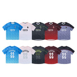 Trapstar logo slant digital basketball jersey football shirt gradient color sports short sleeve t-shirt for men