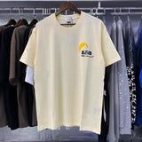 Rhude T Shirts Racing Printed Cotton Casual Short Sleeves Men and Women