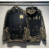 Amri splash ink flowing paint starry sky crack letter logo unicorn arm hoodie sweatshirt couple wear long sleeves