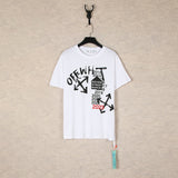 【eu size】authentic off-white print watercolor splatter gradient arrow graffiti ow short sleeve couple tee