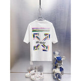Spring/summer ow splatter graffiti arrow graphic crewneck short sleeve tee