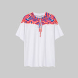 Correct version mb short-sleeved couple outfit colorful wings feather t-shirt marcelo european and american classic