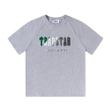 Cross-border trade trapstar rainbow letter gradient towel embroidery short sleeve t-shirt & fog high street shorts set