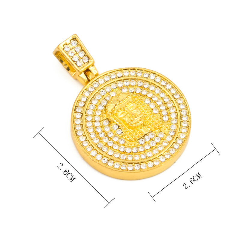 Jewelry Hip Hop Fashion Full Diamond Angel Pendant Necklace Angel Pieces
