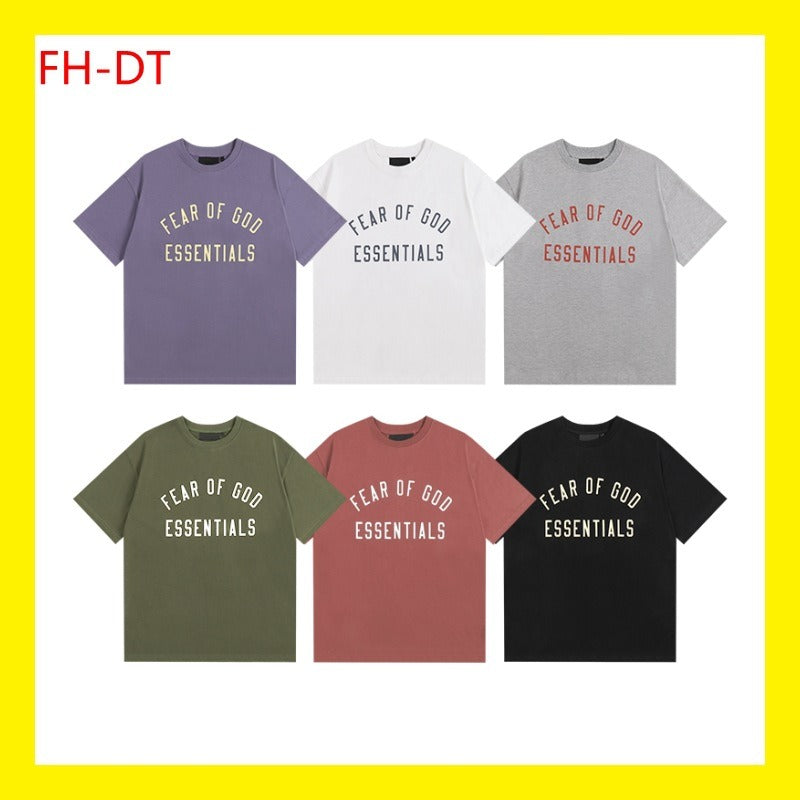 Hs-f summer collection: fog high street washed & distressed heavyweight crew neck graphic tee - couple's style