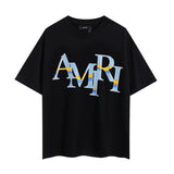 Wholesale foreign trade amir washed distressed tiger head number & letter logo short sleeve t-shirt