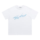 trap gradient letter tiger head short sleeve european and american high street trap star printing t-shirt loose s