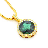 Jewelry Hip Hop Rhinestone Round Jewel Necklace Spectrum St. Valentine's