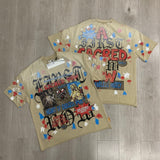 First row american trend high quality washed retro hot diamond casual short-sleeved t-shirt