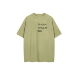 Ac letter print high street washed distressed vintage oversized short sleeve couple t-shirt