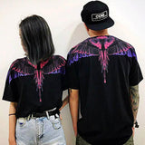 Marcelo classic phantom wings t-shirt - colorful feather lightning blade design - perfect for couples (mb short sleeve)