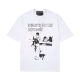 Erd rich second generation loose version american trend quiet eye printing round neck short sleeve t-shirt couple outfit