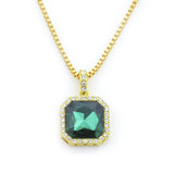 Jewelry Hip Hop Square Rhinestone Necklace