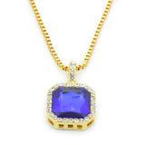 Jewelry Hip Hop Square Rhinestone Necklace