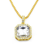 Jewelry Hip Hop Square Rhinestone Necklace