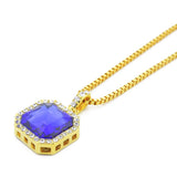 Jewelry Hip Hop Square Rhinestone Necklace