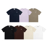 Classic spring/summer white adc heart embroidery short-sleeve t-shirt - minimalist, lightweight, and breathable