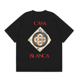 casa casablanca short-sleeved fantasy door letter logo printingstylish round neck short-sleeved t-shirt