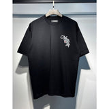 [gram] am flow paint graffiti letter starry sky classic logo print short sleeve couple t-shirt