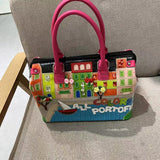 Chh Chrome Heart Leather Bag Embroidered Cartoon Shoulder Bag Crossbody Bag