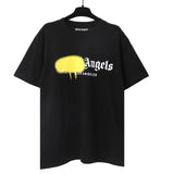wholesale pa angel coconut tree flame letter logo graffiti paint short-sleeved t-shirt